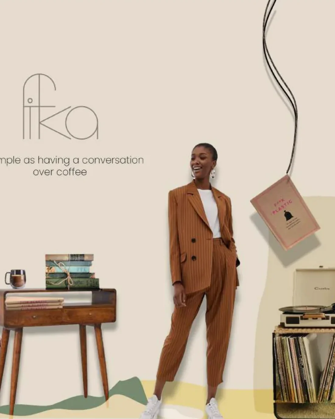 Fika capsule collection cover — 'Capsule Collection · Collaborative Project' set on a sage-grey slide with a thin hairline rule.