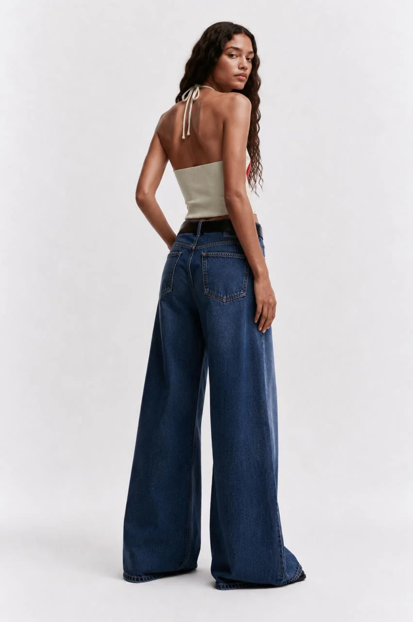 Malibu bloom top from the back, showing the tie-back straps and deep open back.